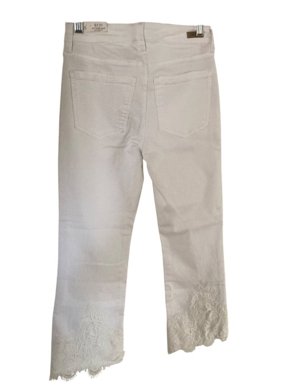 Liverpool Hannah Crop Flare White Lace Jeans Size 25  NWT - Picture 7 of 10